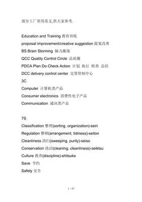 副本工廠常用英文術(shù)語與表達(dá)指南